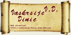 Vaskrsije Dinić vizit kartica